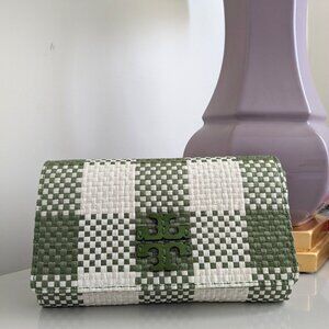 Tory Burch McGRAW WOVEN PLAID WALLET CROSSBODY